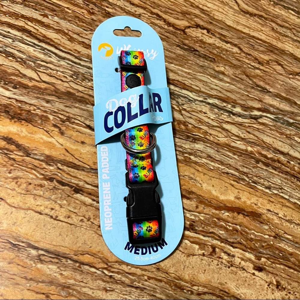 Dog Collar Foot Print Rainbow Pride Pet Collar